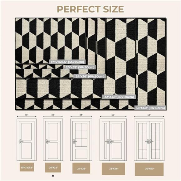 Indoor Doormat, 20" x 32", Non-Slip Front Door Mats,Outdoor Welcome Mat Washable - Picture 2 of 7